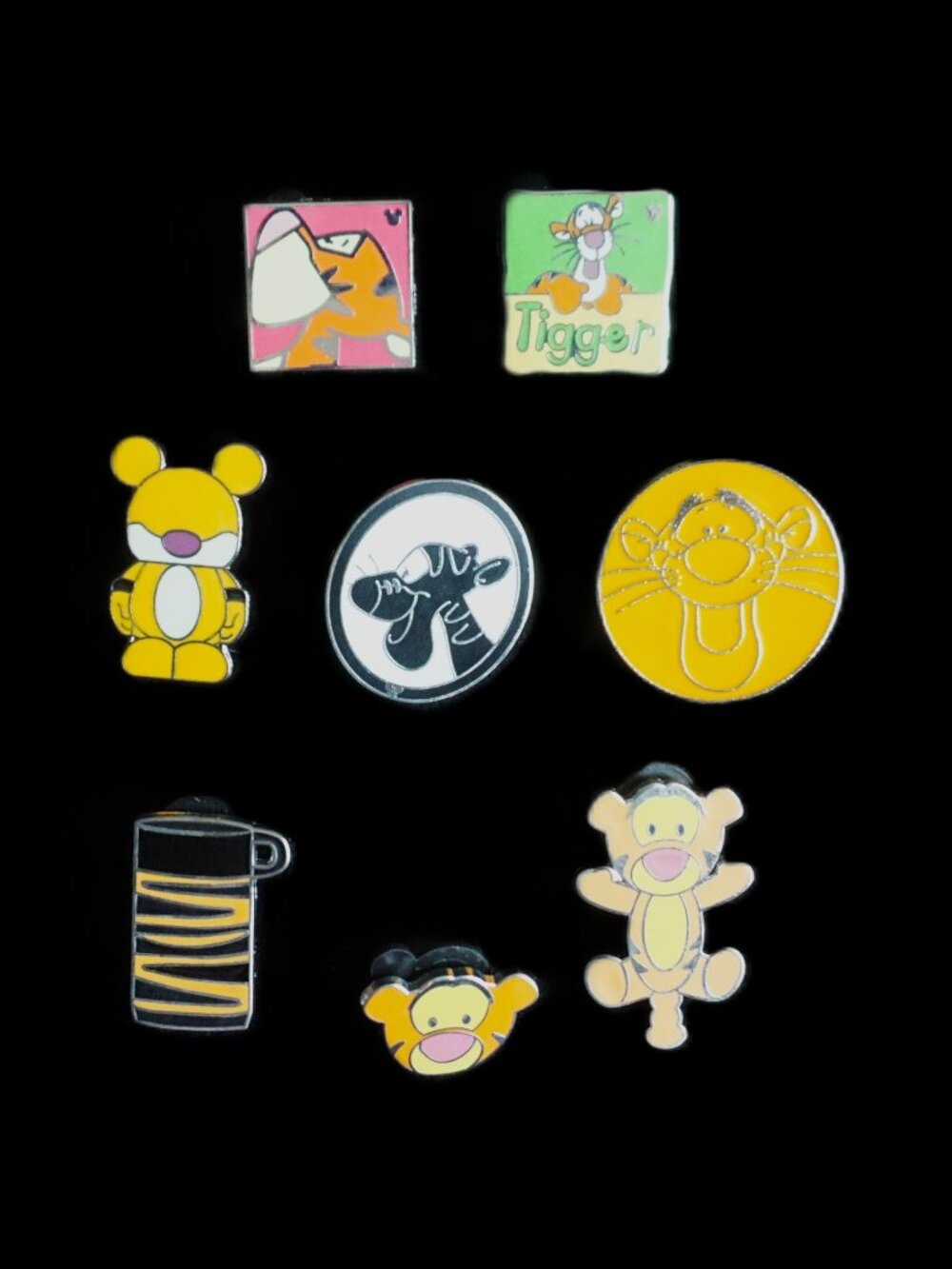 Disney Pin Trading 8 Pin Lot Featuring Tigger (115)